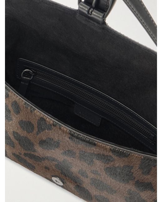 Staud Multicolor Harlow Buckled Leopard-Print Calf Hair Shoulder Bag