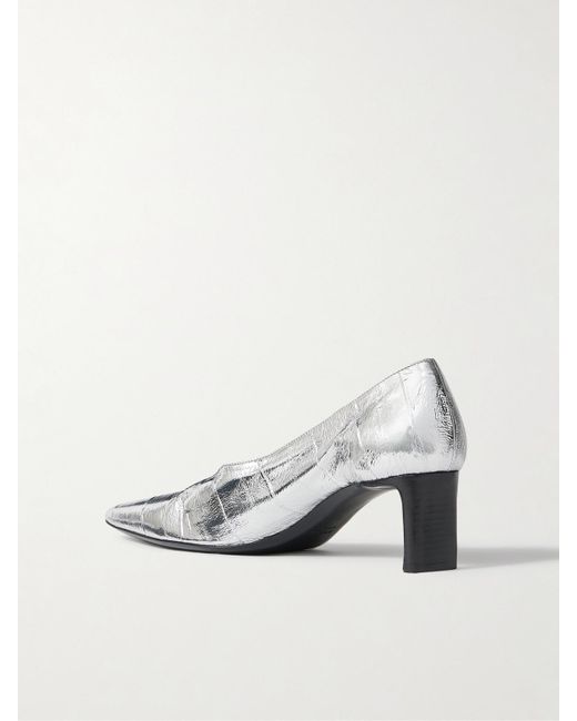 Khaite White Cecilia Pumps Aus Metallic-Leder