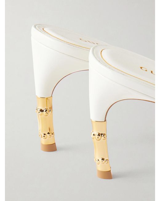 Gucci Natural Patent-Leather Sandals