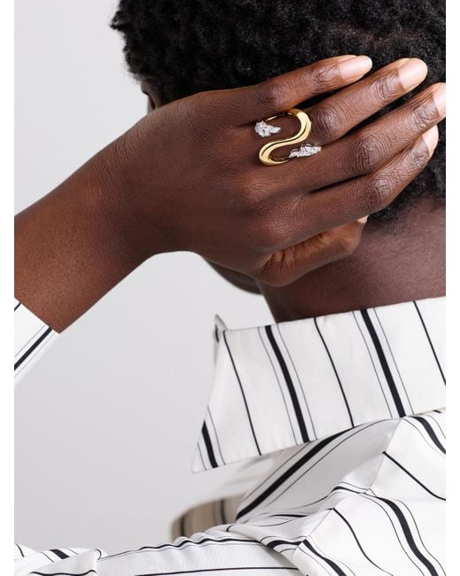 YEPREM Natural 18-Karat And Diamond Ring
