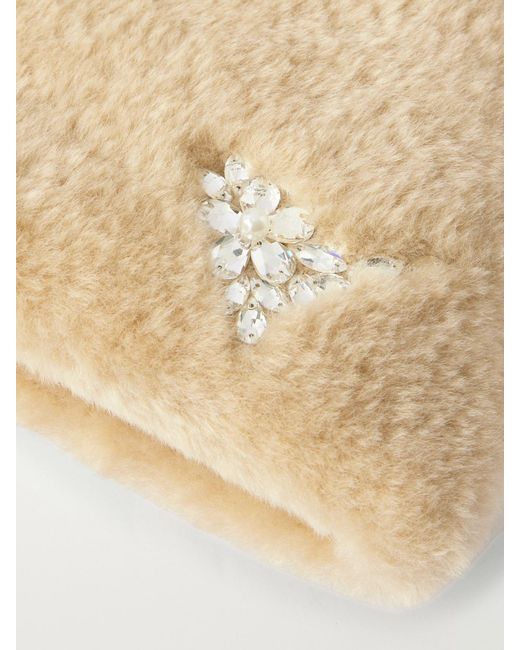 Simone Rocha Natural Shearling-Effect Shoulder Bag