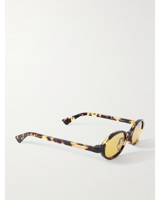Bottega Veneta Metallic Round-Frame Acetate Sunglasses
