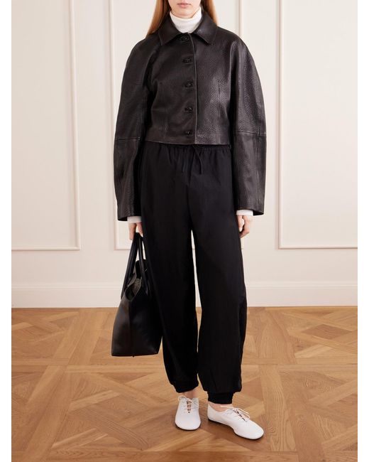 Rohe Black Cotton-Blend Seersucker Balloon Pants