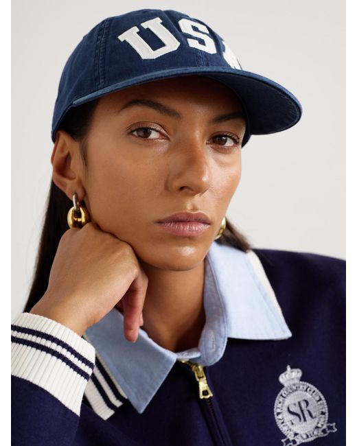Polo Ralph Lauren Blue Appliquéd Cotton Baseball Cap