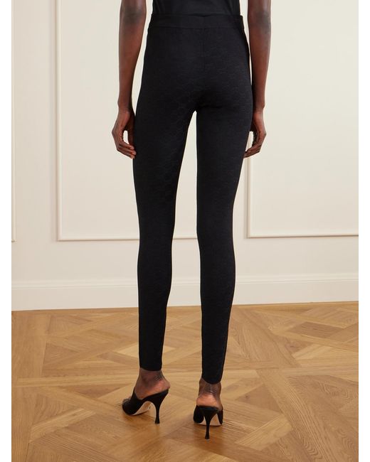Gucci Blue Jacquard-Knit Leggings