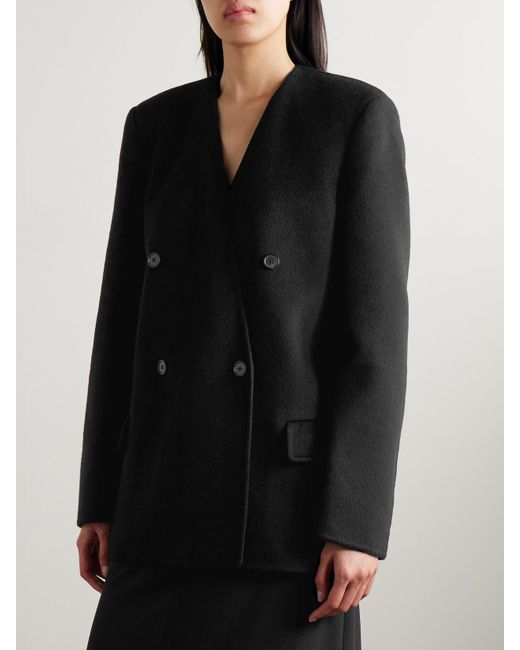 Veste À Double Boutonnage En Cachemire À Écharpe Calitra The Row en coloris Black