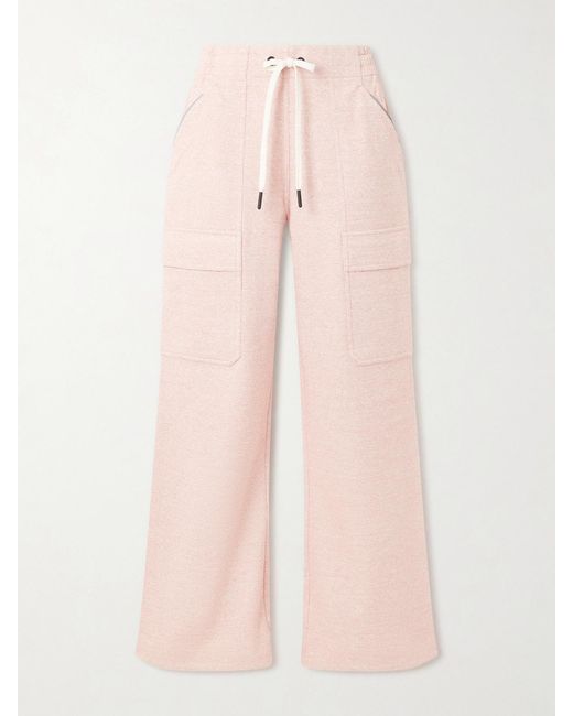 Moncler Pink Cotton-Jersey Straight-Leg Sweatpants