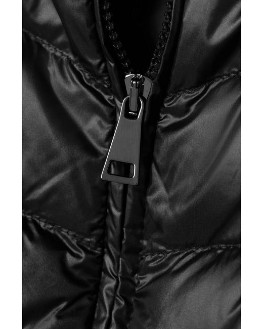 Moncler Black Ribbed Wool And Quilted Shell Down Jacket