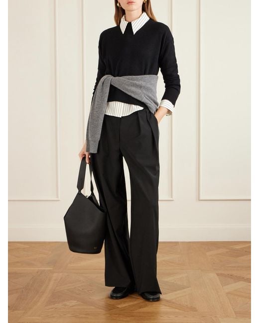 Allude Black Net Sustain Wool And Cashmere-Blend Sweater
