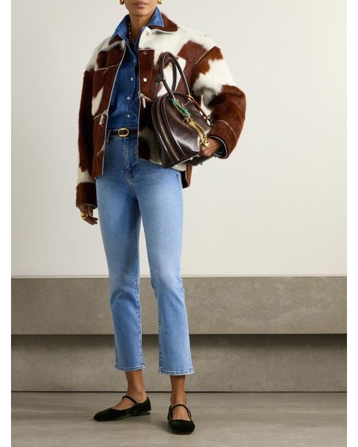FRAME Blue The Pencil Cropped High-Rise Skinny Jeans