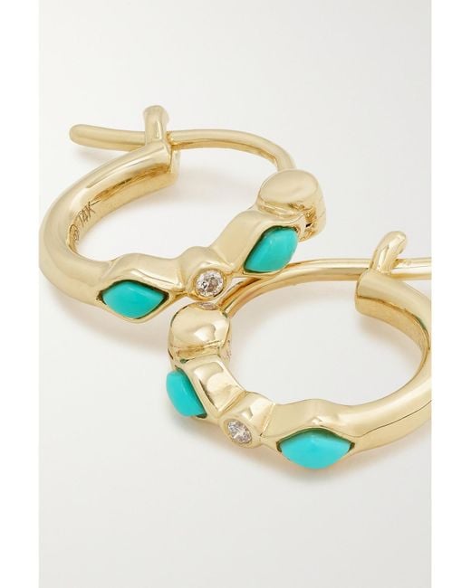 Sydney Evan Metallic 14-Karat, And Diamond Hoop Earrings