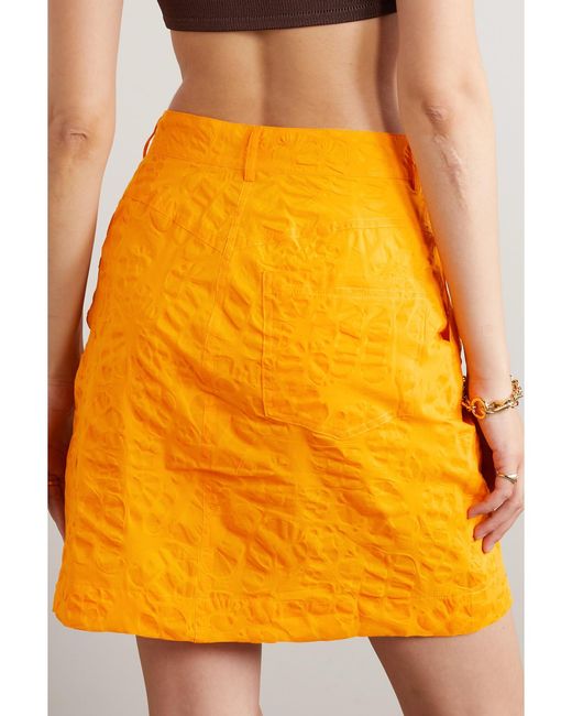 Nanushka Orange Lycka Organic Cotton-Jacquard Mini Skirt