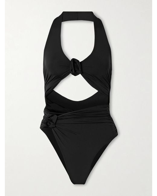 Maillot De Bain À Fronces, Découpes Et Appliqués Cipria Maygel Coronel en coloris Black