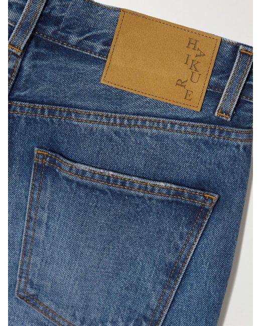 Haikure Blue Korea Distressed High-Rise Wide-Leg Jeans