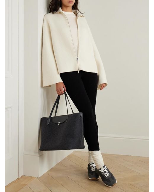 Totême  Natural T-Shirt Aus Rippstrick