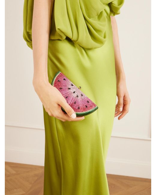 Judith Leiber Pink Watermelon Slice Crystal-Embellished-Tone Clutch
