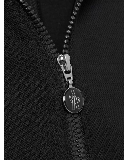 Moncler Black Minikleid Aus Piqué Aus Einer Baumwollmischung