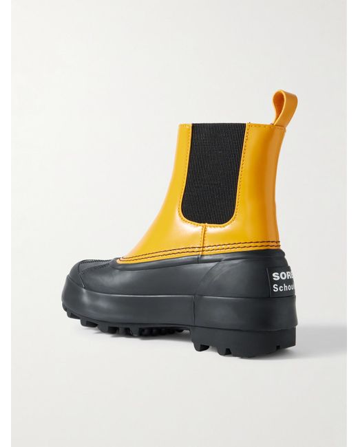Proenza Schouler Blue Sorel Caribou Leather And Rubber Platform Chelsea Boots