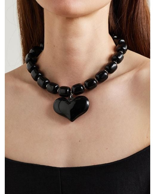Julietta Black Amore-Tone Resin Necklace