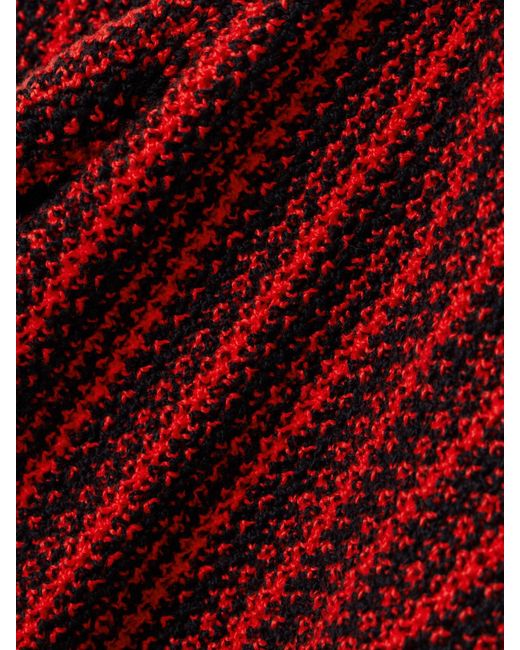 The Elder Statesman Red Nora Lite Open-Knit Cotton Wide-Leg Pants