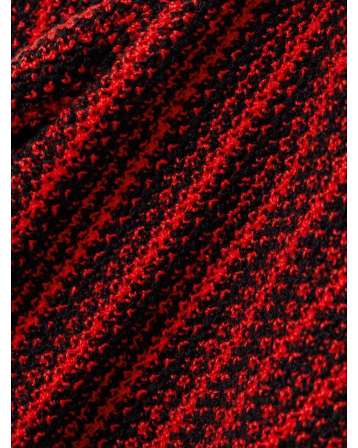 The Elder Statesman Red Nora Lite Open-Knit Cotton Wide-Leg Pants