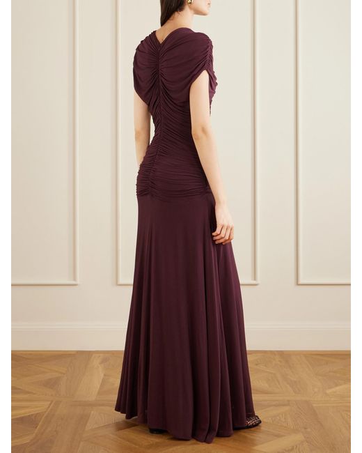 TOVE Purple Avita Ruched Maxi Dress