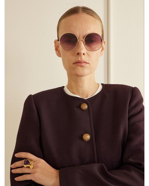 Chloé Pink Iconic Round-Frame-Tone Sunglasses