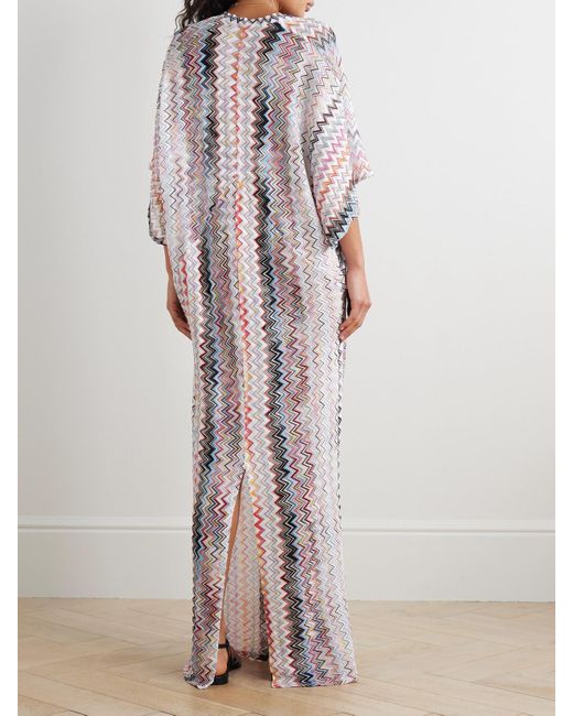 Missoni White Striped Crochet-Knit Coverup