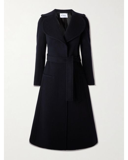Alaïa Black Belted Wool Coat