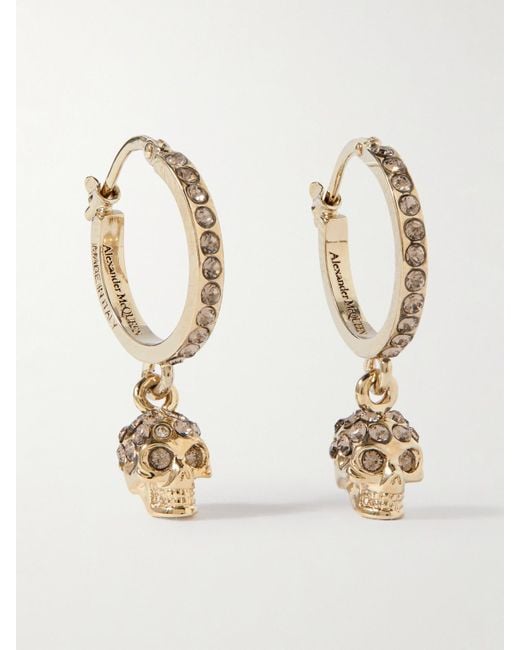 Boucles D'Oreilles En Métal Et Cristaux Alexander McQueen en coloris Natural