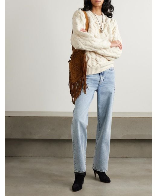 Isabel Marant Natural Basiliane Cable-Knit Wool-Blend Sweater