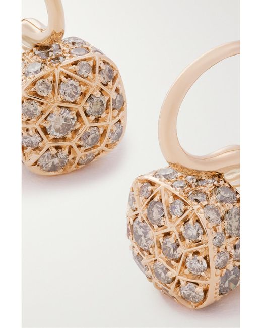 Pomellato Natural Nudo Petit 18-Karat Rose And Diamond Earrings