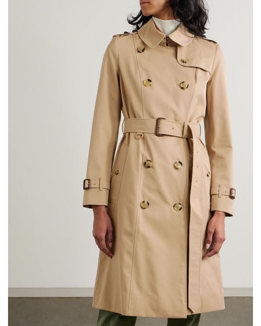 Burberry Natural Chelsea Long Trenchcoat Aus Biobaumwollgabardine