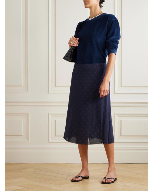 Suzie Kondi Blue Anytime Sweatshirt Aus Velours Aus Einer Baumwollmischung