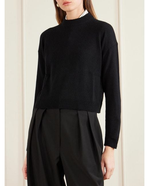 Allude Black Net Sustain Wool And Cashmere-Blend Sweater