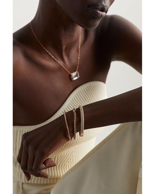 SHAY White Baby 18-Karat Rose Diamond Bracelet