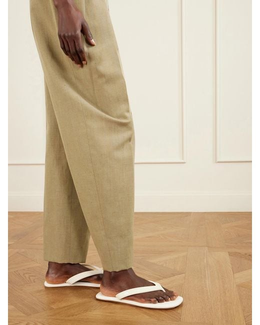 Bottega Veneta Natural Sampieri Flat Thong Rubber Flip Flops