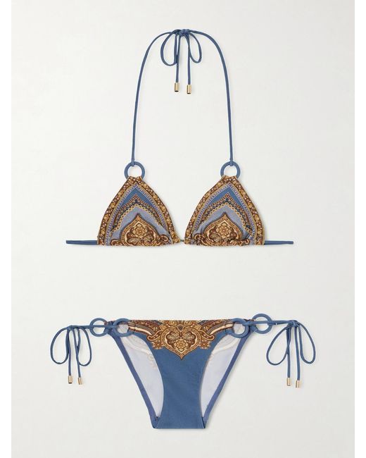 Zimmermann White Mahon Printed Bikini
