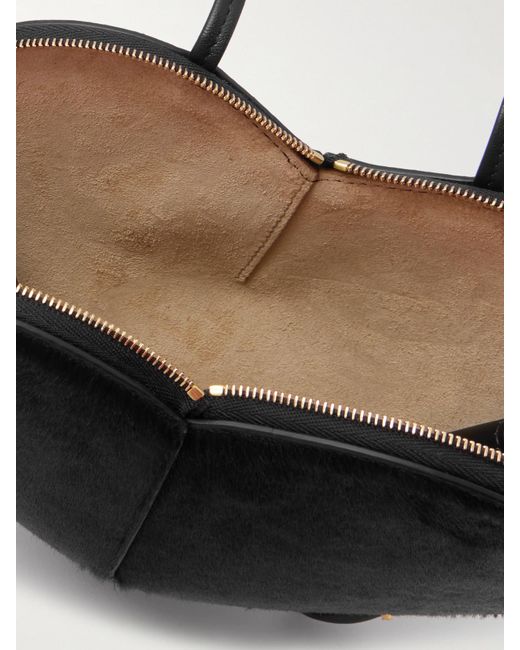 Alaïa White Le Coeur Leather-Trimmed Calf Hair Shoulder Bag