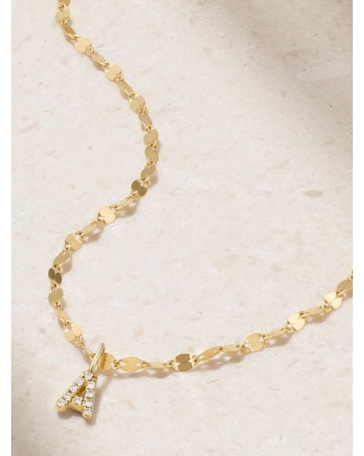 STONE AND STRAND Metallic Initial Sparkle Kette Aus Mit Diamanten