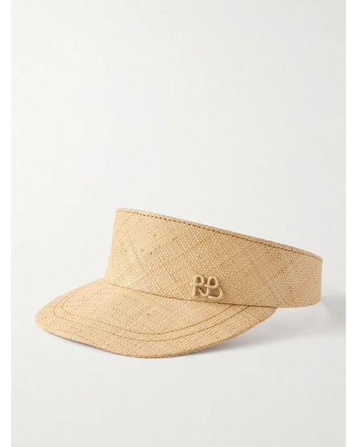 Ruslan Baginskiy Natural Embroidered Straw Visor