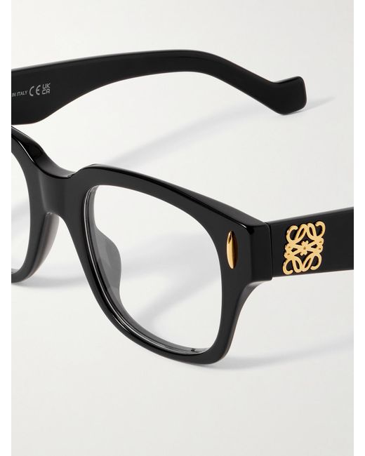 Loewe Black Anagram Square-Frame Acetate Optical Glasses