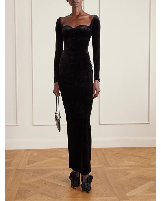 Balenciaga Black Velvet Bustier Gown