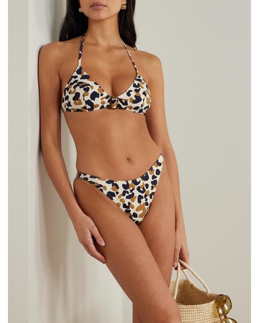 Eres Multicolor Coquillage Ecailles Buckled Printed Triangle Halterneck Bikini Top
