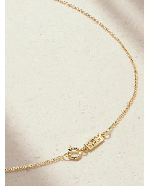 Jennifer Meyer White Mini Heart 18-Karat Onyx Necklace