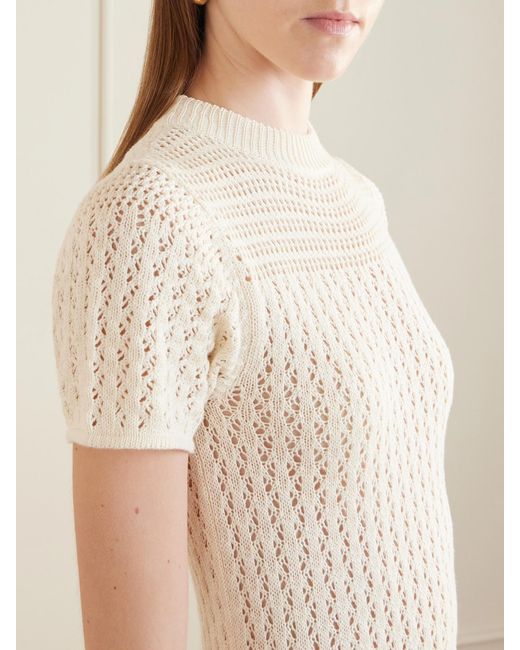 Escvdo White Pallay Open-Knit Cotton Maxi Dress