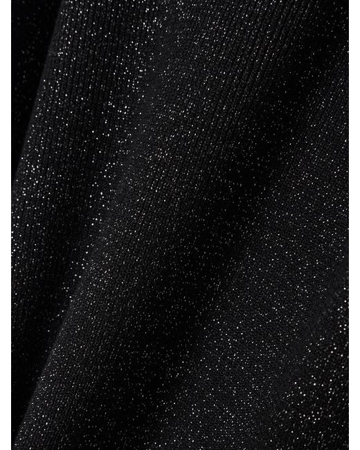 Joseph Black Domat Metallic Merino Wool-Blend And Pleated Satin Dress