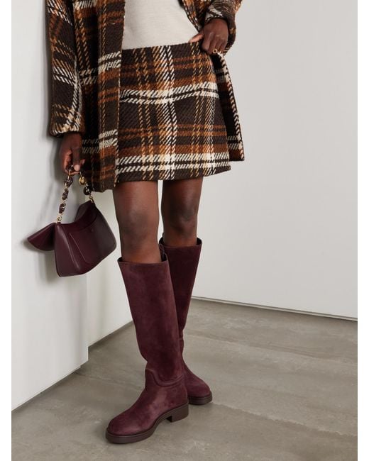 Celia Suede Knee Boots Stuart Weitzman en coloris Red