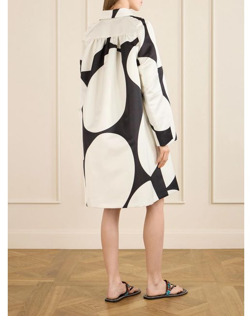 Dries Van Noten Natural Ripa Giant Egg Printed Satin Coat