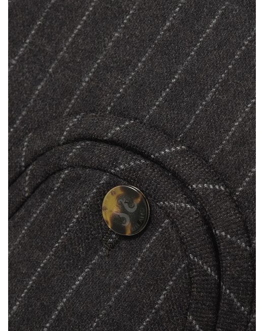 Blazé Milano Black Feral Pinstriped Wool And Cashmere-Blend Vest
